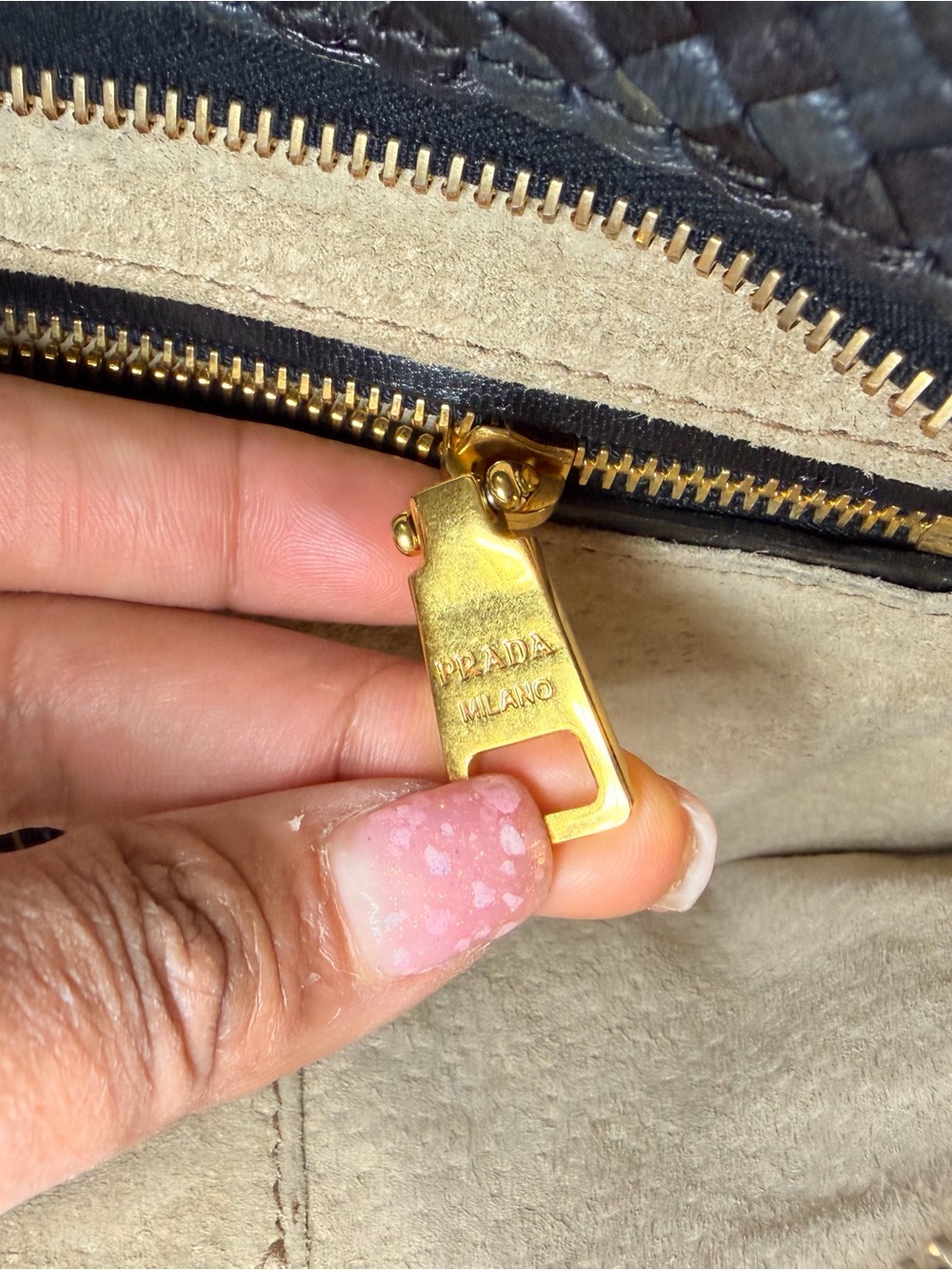 Prada Black Woven Madras Woven Clutch - Picture 4 of 12
